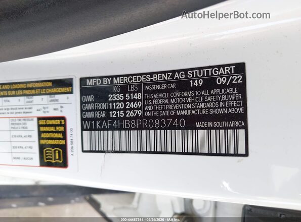 W1KAF4HB8PR083740 2023 MERCEDES-BENZ C-CLASS Серебряный Вид подкапотного пространства