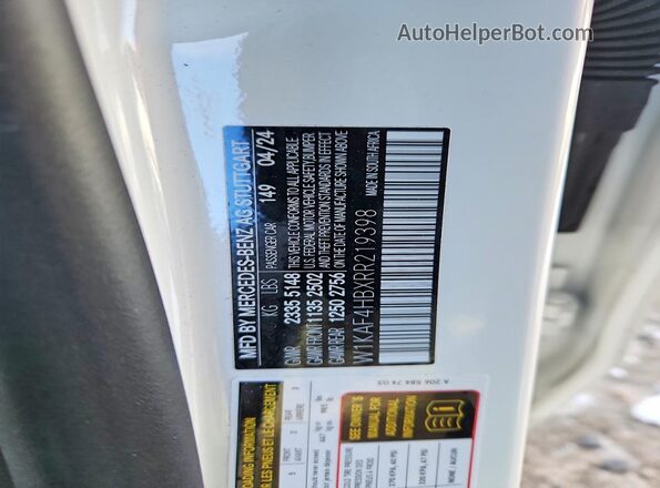 W1KAF4HBXRR219398 2024 MERCEDES-BENZ C White Engine compartment view
