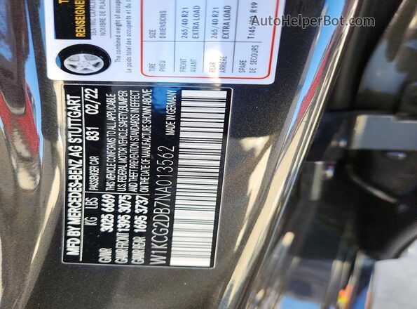 W1KCG2DB7NA013562 2022 MERCEDES-BENZ EQS Gray Vista del compartimento del motor