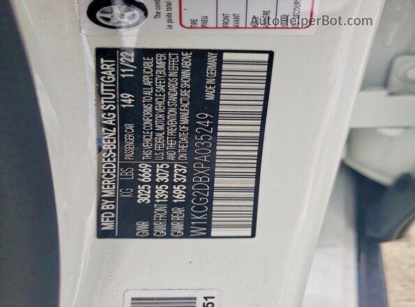 W1KCG2DBXPA035249 2023 MERCEDES-BENZ EQS White Вид підкапотного простору