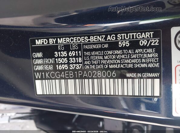 W1KCG4EB1PA028006 2023 MERCEDES-BENZ EQS 580 Black ძრავის განყოფილების ხედი