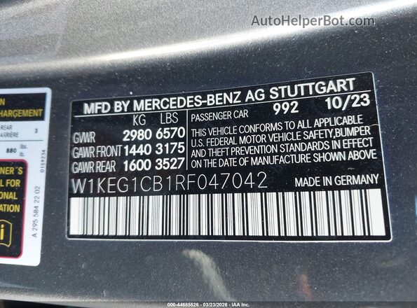 W1KEG1CB1RF047042 2024 MERCEDES-BENZ EQE 350 Gray 