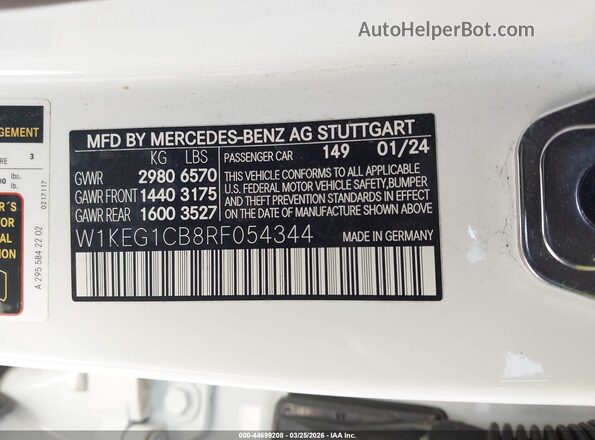 W1KEG1CB8RF054344 2024 MERCEDES-BENZ EQE 350 White 