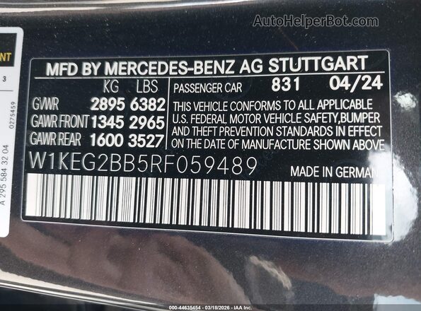 W1KEG2BB5RF059489 2024 MERCEDES-BENZ EQE 350+ Black Engine compartment view