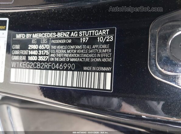 W1KEG2CB2RF046990 2024 MERCEDES-BENZ EQE 500 Черный 