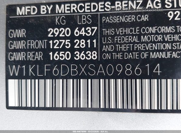 W1KLF6DBXSA098614 2025 MERCEDES-BENZ AMG Silver Widok komory silnika