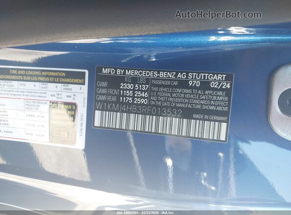 W1KMJ4HB3RF013532 2024 MERCEDES-BENZ CLE 300 Blue Widok komory silnika
