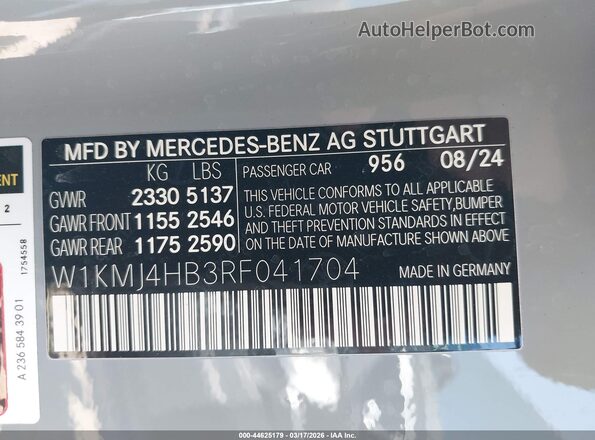 W1KMJ4HB3RF041704 2024 MERCEDES-BENZ CLE 300 Gray ძრავის განყოფილების ხედი