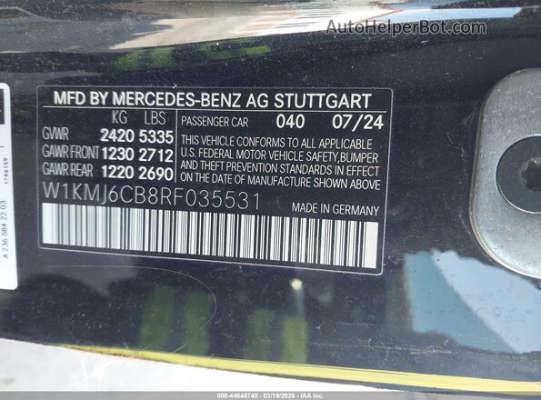 W1KMJ6CB8RF035531 2024 MERCEDES-BENZ AMG CLE 53 Black ძრავის განყოფილების ხედი