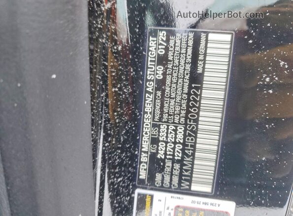 W1KMK4HB7SF062221 2025 MERCEDES-BENZ CLE Black Вид наклейки з VIN-кодом
