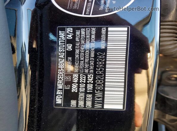 W1KWF8DB2LR598262 2020 MERCEDES-BENZ C Black Widok komory silnika