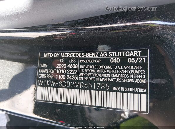 W1KWF8DB2MR651785 2021 MERCEDES-BENZ C-CLASS Black 