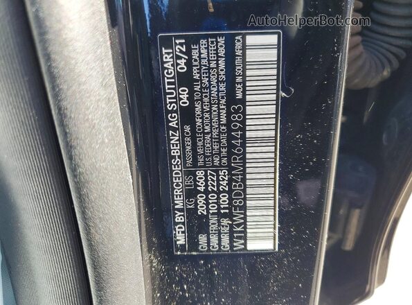 W1KWF8DB4MR644983 2021 MERCEDES-BENZ C Black Շարժիչի բաժամունքի տեսք