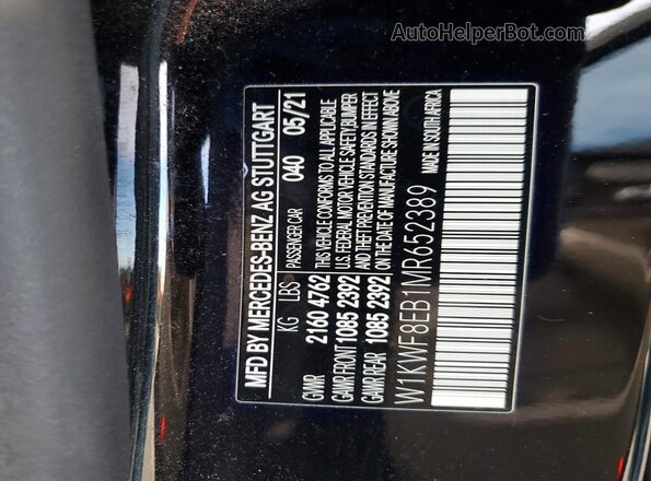 W1KWF8EB1MR652389 2021 MERCEDES-BENZ C Черный Вид подкапотного пространства