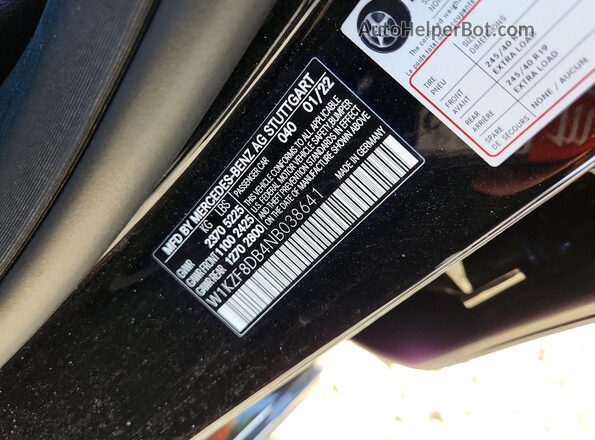 W1KZF8DB4NB038641 2022 MERCEDES-BENZ E Black Vista del compartimento del motor