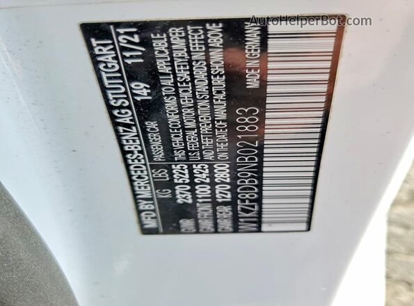 W1KZF8DB9NB021883 2022 MERCEDES-BENZ E White ძრავის განყოფილების ხედი