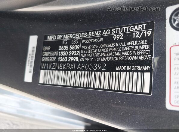 W1KZH8KBXLA805392 2020 MERCEDES-BENZ AMG E 63 Серебряный Вид подкапотного пространства
