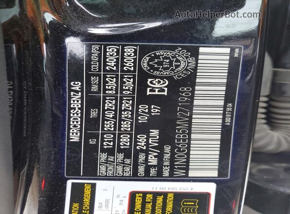 W1N0G6EB5MV271968 2021 MERCEDES-BENZ GLC-CLASS Black VIN sticker view