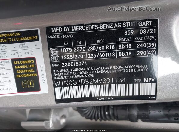 W1N0G8DB2MV301134 2021 MERCEDES-BENZ GLC 300 Beige 