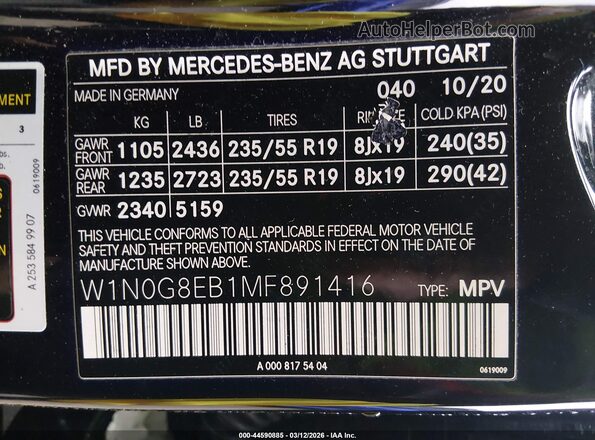 W1N0G8EB1MF891416 2021 MERCEDES-BENZ GLC 300 Black ძრავის განყოფილების ხედი