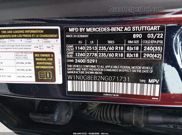 W1N0G8EB2NG071731 2022 MERCEDES-BENZ GLC 300 Blue ძრავის განყოფილების ხედი