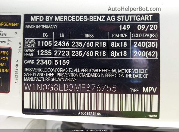 W1N0G8EB3MF876755 2021 MERCEDES-BENZ GLC 300 White Շարժիչի բաժամունքի տեսք