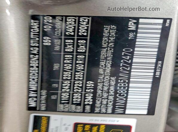 W1N0G8EB5MV272470 2021 MERCEDES-BENZ GLC-CLASS Silver Вид наклейки з VIN-кодом