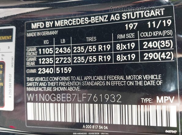 W1N0G8EB7LF761932 2020 MERCEDES-BENZ GLC 300 Black Շարժիչի բաժամունքի տեսք