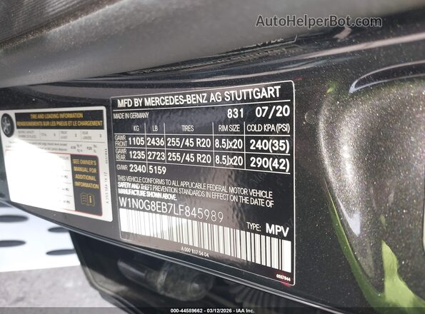 W1N0G8EB7LF845989 2020 MERCEDES-BENZ GLC 300 Black Vista del compartimento del motor