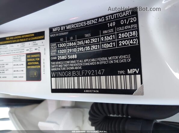 W1N0G8JB3LF792147 2020 MERCEDES-BENZ AMG GLC 63 White Շարժիչի բաժամունքի տեսք