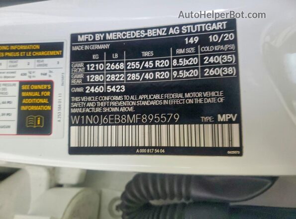 W1N0J6EB8MF895579 2021 MERCEDES-BENZ GLC-CLASS White Widok komory silnika