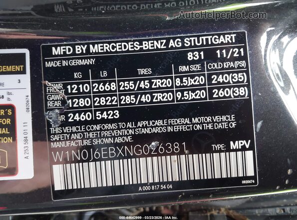 W1N0J6EBXNG026381 2022 MERCEDES-BENZ AMG GLC 43 Black Widok komory silnika