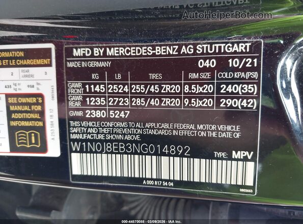 W1N0J8EB3NG014892 2022 MERCEDES-BENZ GLC 300 Black Widok komory silnika