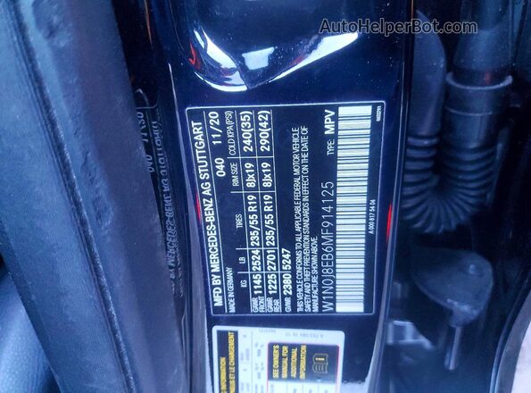 W1N0J8EB6MF914125 2021 MERCEDES-BENZ GLC-CLASS Black VIN կոդի պիտակի տեսք