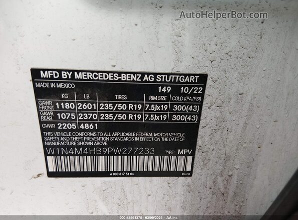 W1N4M4HB9PW277233 2023 MERCEDES-BENZ GLB-CLASS White ძრავის განყოფილების ხედი