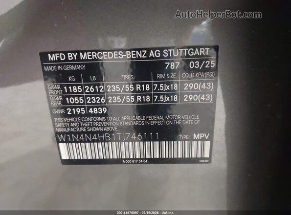 W1N4N4HB1TJ746111 2026 MERCEDES-BENZ GLA 250 Gray Շարժիչի բաժամունքի տեսք