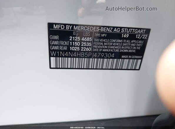 W1N4N4HB5PJ479304 2023 MERCEDES-BENZ GLA 250 Белый 