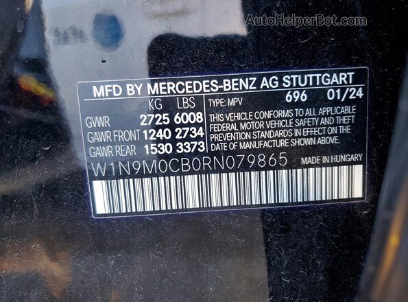 W1N9M0CB0RN079865 2024 MERCEDES-BENZ EQB Black Widok wnętrza 360 stopni