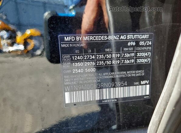 W1N9M0CB3RN093954 2024 MERCEDES-BENZ EQB Black Панорамний вид салону 360°
