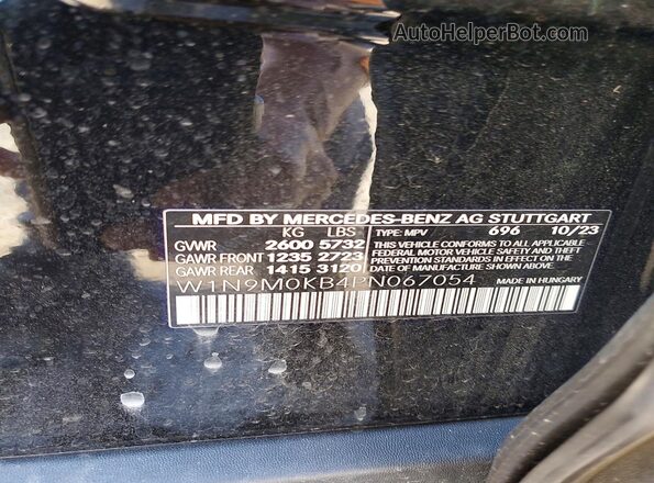 W1N9M0KB4PN067054 2023 MERCEDES-BENZ EQB Black Widok naklejki z numerem VIN