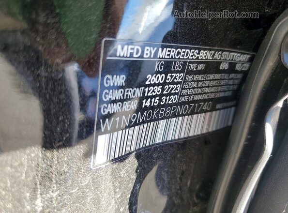 W1N9M0KB8PN071740 2023 MERCEDES-BENZ EQB Black VIN კოდის სტიკერის ხედი