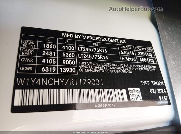 W1Y4NCHY7RT179031 2024 MERCEDES-BENZ SPRINTER White ძრავის განყოფილების ხედი