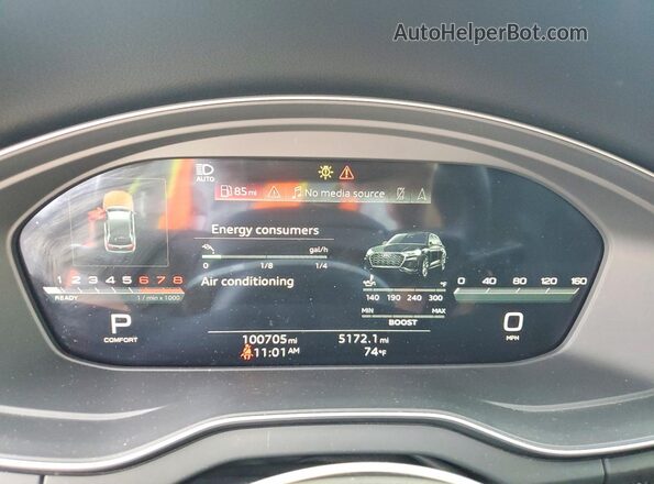 WA124AFY9N2087936 2022 AUDI SQ5 Black Widok zestawu wskaźników
