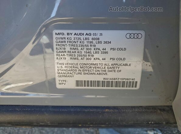 WA1A5BFZ1SP060140 2025 AUDI Q4 Gray 