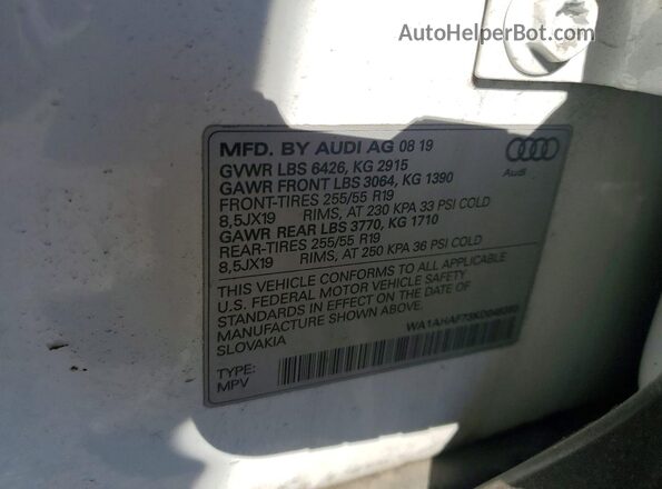 WA1AHAF73KD049383 2019 AUDI Q7 White 