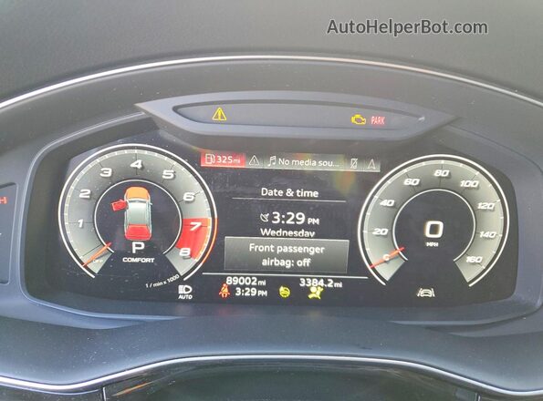 WA1AJAF70MD030250 2021 AUDI Q7 White ხელსაწყოთა პანელის ხედი