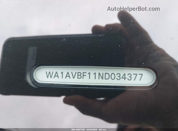 WA1AVBF11ND034377 2022 AUDI Q8 Black 
