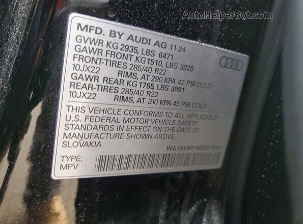 WA1AVBF19SD015684 2025 AUDI Q8 Black სალონის 360-გრადუსიანი ხედი