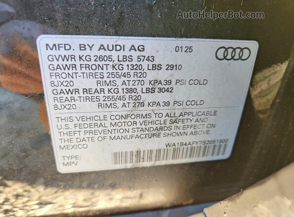 WA1B4AFY7S2051500 2025 AUDI SQ5 Black სალონის 360-გრადუსიანი ხედი