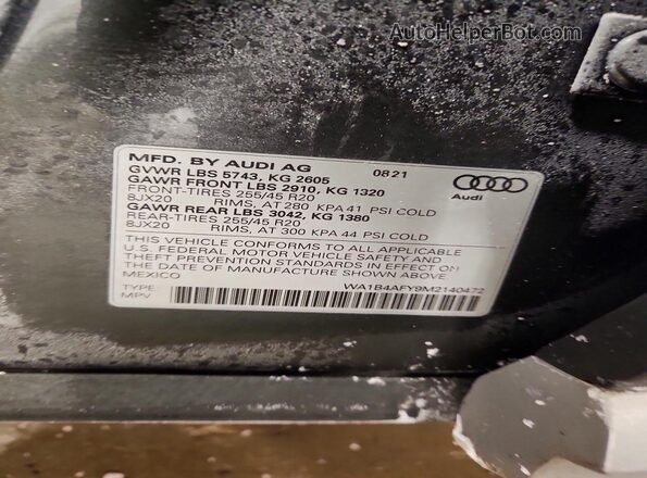 WA1B4AFY9M2140472 2021 AUDI SQ5 Silver Շարժիչի բաժամունքի տեսք